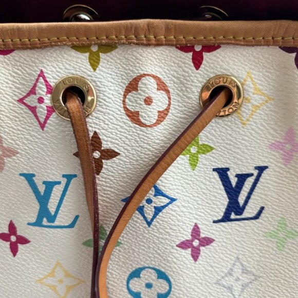 Louis Vuitton X Murakami White Monogram 2005 Vintage Noe Bag - Picture 5 of 9